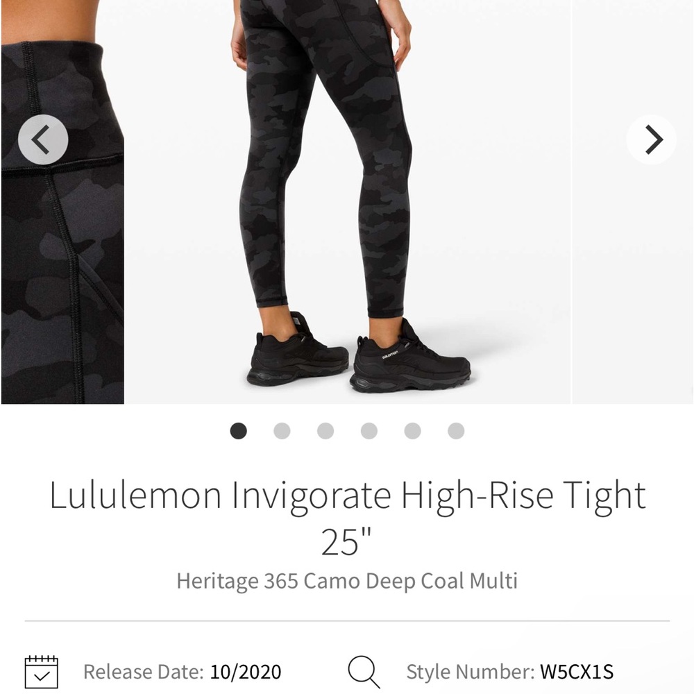 Lululemon Invigorate Everlux HR Tight legging Black Camo Deep Coal - Picture 3 of 10